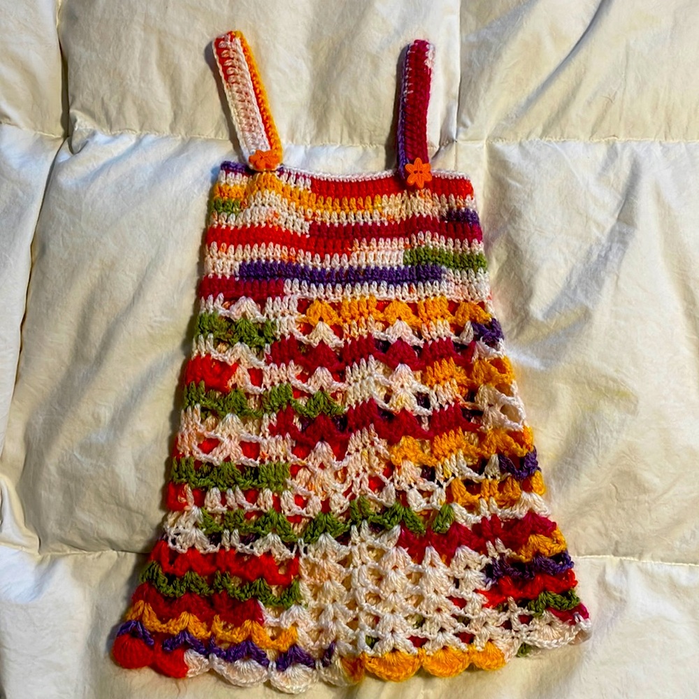 NWOT size 12 month toddler hand crochet dress